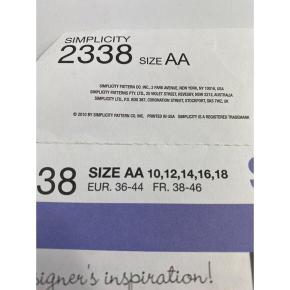 Simplicity 2338 Misses' Dress Pattern Size AA 10-18 Various Sleeve Lengths - Picture 3 of 7